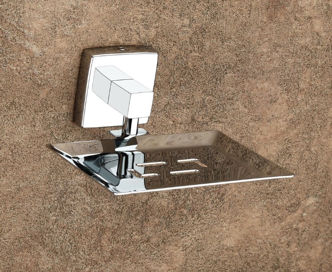 Square Soap Dish Stainless Steel Bathroom Commercial Hotel Spa Countertop Wall Mount Heavy-Duty Anti-Rust Waterproof Easy Clean Professional Grade Durable Single Compartment Rustproof Hygienic Geometric Design Space Saving Modern Minimalist Drainage Elega